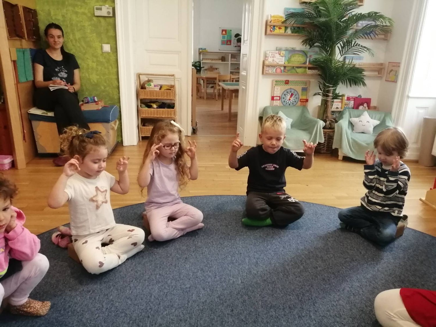 Children gathering in a shared circle